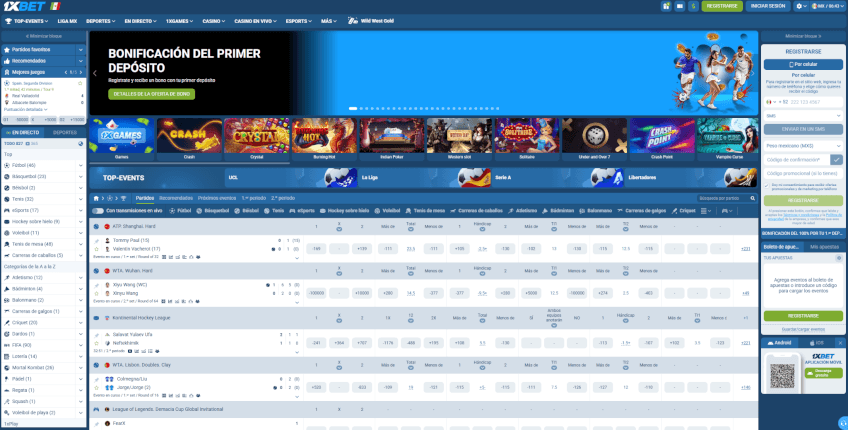 Página web de 1xBet
